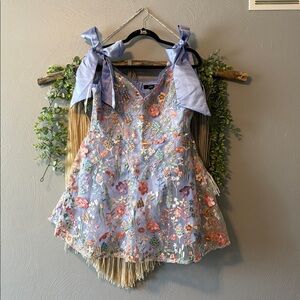Lulu's Lavender Floral Embroidered Dress